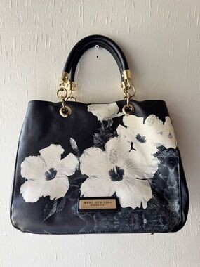 Marc New York Black and White Floral Satchel